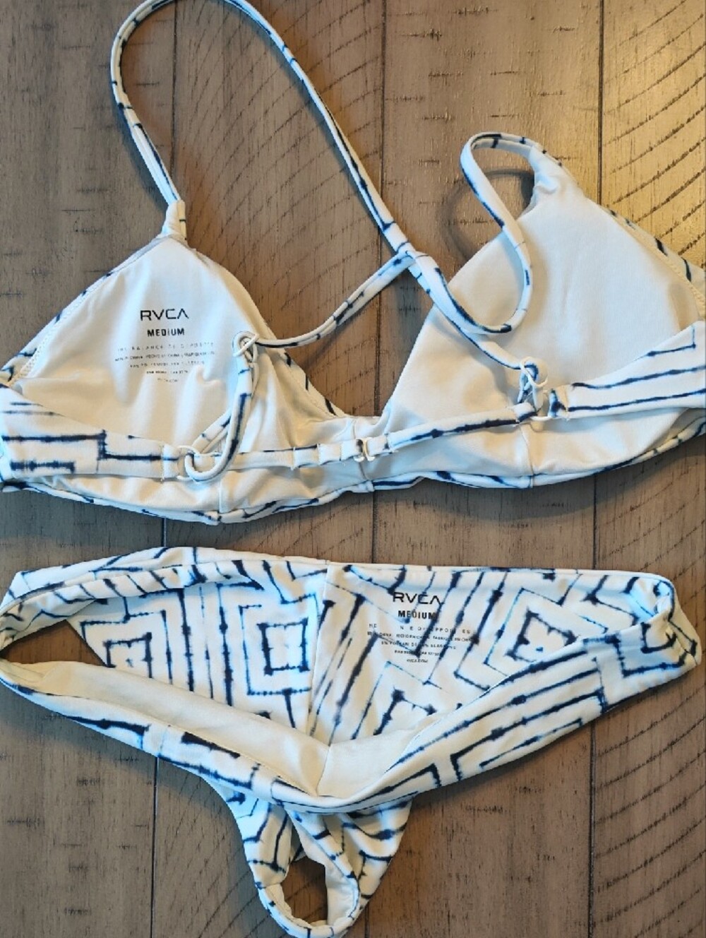 RVCA White and Blue Geometric Print Bikini - Picture 2 of 3